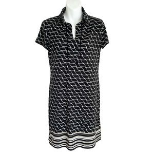 Max Studio Dress Geometric Print Shirt Collar